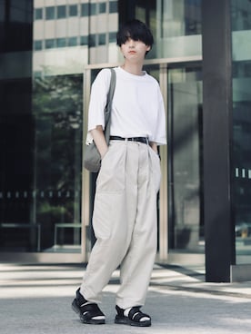 「サンダルコーデ」｜Rio Hiragaさん（メンズ・171cm）の夏コーディネート