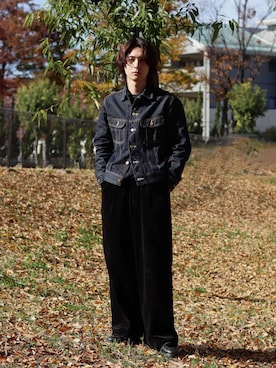 「Lee（リー）のアイテム」を使った、Rio Hiragaさん（メンズ・171cm）の秋コーディネート