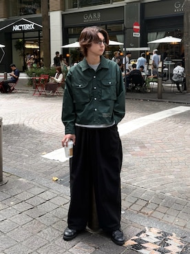「アイテム（Tシャツ/カットソー）」を使った、Rio Hiragaさん（メンズ・171cm）の秋コーディネート