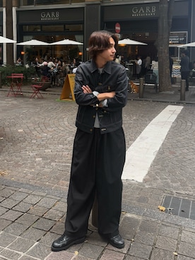 「アイテム（デニムジャケット）」を使った、Rio Hiragaさん（メンズ・171cm）の秋コーディネート
