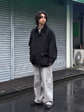 「アイテム（ミリタリージャケット）」を使った、Rio Hiragaさん（メンズ・171cm）の秋コーディネート