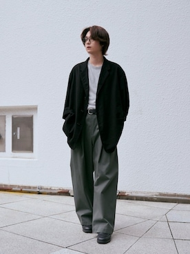 「アイテム（チノパンツ）」を使った、Rio Hiragaさん（メンズ・171cm）の秋コーディネート
