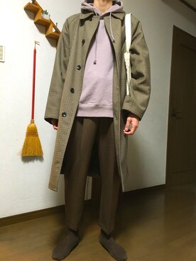 Gu ジーユー のステンカラーコートを使った人気ファッションコーディネート Wear