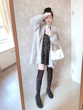 「日系极简」｜「アイテム（ブーツ）」を使った、春日弥生さん（レディース・167cm）の秋コーディネート