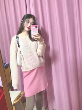 「基础款」｜春日弥生さん（レディース・167cm）の冬コーディネート