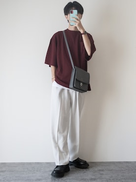 「ETELIO（エテリオ）の【2点セット】梨地ポケット付きクルービッグTシャツ＆ロングタンクトップアンサンブルセット（Tシャツ/カットソー）」を使った、まささん（メンズ・178cm）の夏コーディネート