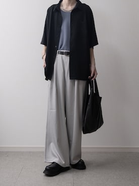 「CASPER JOHN（キャスパージョン）のWaffle layered tank top/ワッフルレイヤードタンクトップ（タンクトップ）」を使った、まささん（メンズ・178cm）の夏コーディネート