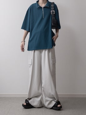 「アイテム（カーゴパンツ）」を使った、まささん（メンズ・178cm・20代）の夏コーディネート