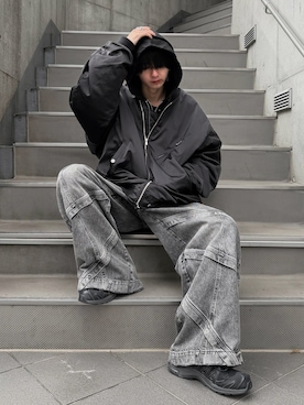 「アイテム（MA-1）」を使った、まささん（メンズ・178cm）の冬コーディネート