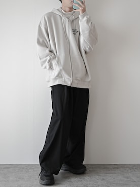「re_k by JUNRED（レクバイジュンレッド）のアイテム（パーカー）」を使った、まささん（メンズ・178cm）の秋コーディネート
