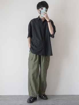 「Adoon plain（アドーンプレーン）のアイテム（シャツ/ブラウス）」を使った、まささん（メンズ・178cm）の夏コーディネート
