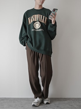 「re_k by JUNRED（レクバイジュンレッド）のアイテム（スウェット）」を使った、まささん（メンズ・178cm）の秋コーディネート