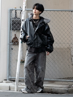 「アイテム（ミリタリージャケット）」を使った、まささん（メンズ・178cm）の秋コーディネート