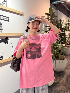 「アイテム（ボストンバッグ）」を使った、よぴさん（レディース・148cm）の夏コーディネート