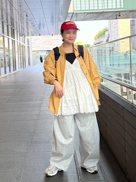 「niko and...（ニコアンド）のアイテム（スウェットパンツ）」を使った、よぴさん（レディース・148cm）の夏コーディネート
