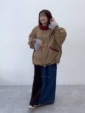 「アイテム（デニムスカート）」を使った、よぴさん（レディース・148cm）の秋コーディネート