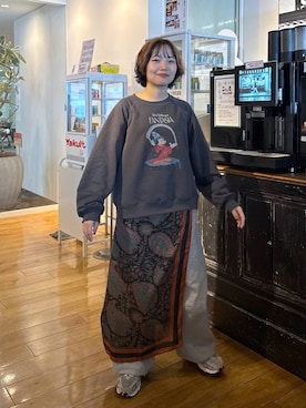 「アイテム（ストール/ショール）」を使った、よぴさん（レディース・148cm）の秋コーディネート