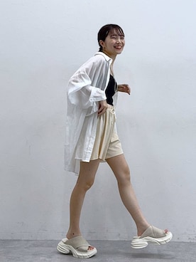 「JEANASIS（ジーナシス）のアイテム（サンダル）」を使った、よぴさん（レディース・148cm）の夏コーディネート
