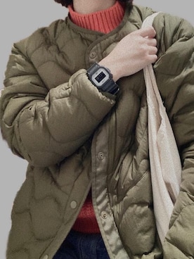 「MHL.」｜「アイテム（ダウンジャケット/コート）」を使った、satsukiさん（レディース・155cm）の冬コーディネート