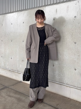 「KBF（ケイビーエフ）のアイテム（ジャケット/アウター）」を使った、moeさん（レディース・155cm）の春コーディネート