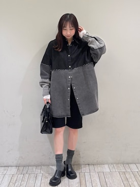 「KBF（ケイビーエフ）のアイテム（パンツ）」を使った、moeさん（レディース・155cm）の春コーディネート