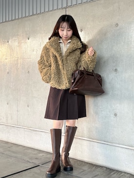 「KBF（ケイビーエフ）のシンプルショートパンツ（その他パンツ）」を使った、moeさん（レディース・155cm）の秋コーディネート