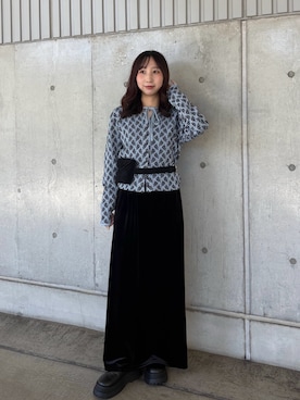 「ベロアスカート」｜moeさん（レディース・155cm）の秋コーディネート
