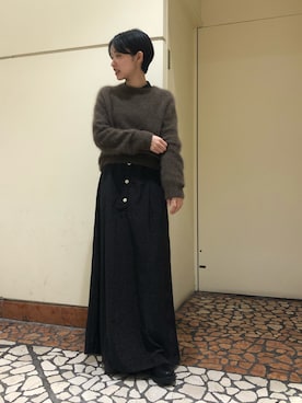 「NOMBRE IMPAIR（ノンブルアンペール）のアイテム（ニット/セーター）」を使った、mis.さん（レディース・149cm）の冬コーディネート