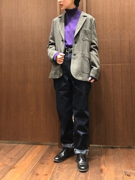 「Blanc Bleu Minuit（ブランブルーミニュイ）のアイテム（ジャケット/アウター）」を使った、mis.さん（レディース・149cm）の冬コーディネート