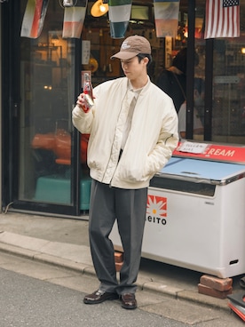 「GLOSTER（グロスター）のアイテム」を使った、RIKUさん（メンズ・171cm）の秋コーディネート