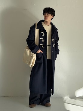 「アイテム（ダッフルコート）」を使った、RIKUさん（メンズ・171cm）の冬コーディネート