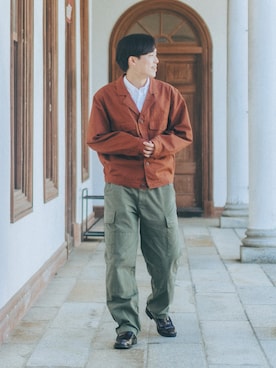 「UNIQLO（ユニクロ）のアイテム（カーゴパンツ）」を使った、RIKUさん（メンズ・171cm）の春コーディネート