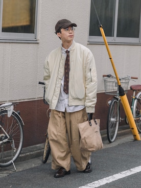 「GLOSTER（グロスター）のアイテム」を使った、RIKUさん（メンズ・171cm）の秋コーディネート
