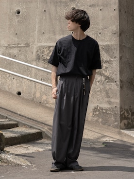 「黒Tシャツ」｜RIKUさん（メンズ・171cm）の夏コーディネート