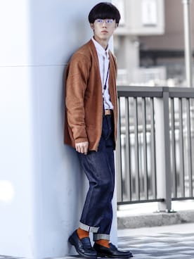 ローファーを使った 靴下コーデ のメンズ人気ファッションコーディネート Wear