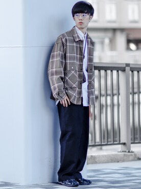 「MONKEY TIME（モンキータイム）のアイテム（ブルゾン）」を使った、RIKUさん（メンズ・171cm）の秋コーディネート