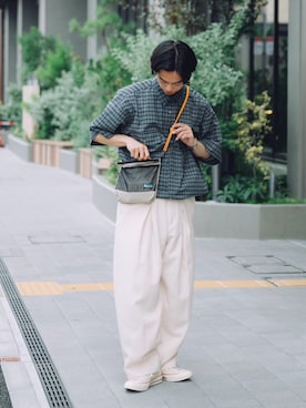 「ADAM ET ROPE'（アダムエロペ）のアイテム」を使った、RIKUさん（メンズ・171cm）の夏コーディネート