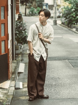 「MACKINTOSH PHILOSOPHY（ﾏｯｷﾝﾄｯｼｭ ﾌｨﾛｿﾌｨｰ）のアイテム」を使った、RIKUさん（メンズ・171cm）の夏コーディネート