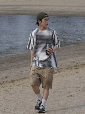 「UNIQLO（ユニクロ）のアイテム（チノパンツ）」を使った、RIKUさん（メンズ・171cm）の夏コーディネート