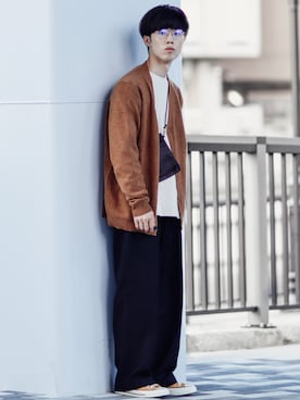 「UNIQLO（ユニクロ）のアイテム（チノパンツ）」を使った、RIKUさん（メンズ・171cm）の秋コーディネート