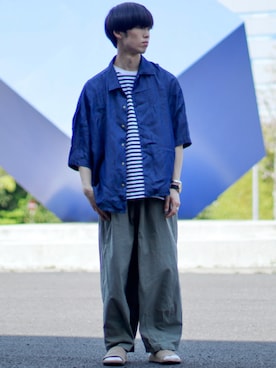「Libra Cue（リブラ キュー）のアイテム」を使った、RIKUさん（メンズ・171cm）の夏コーディネート