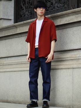 「STUDIOUS（ステュディオス）のアイテム（トップス）」を使った、RIKUさん（メンズ・171cm）の夏コーディネート