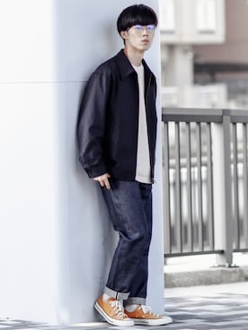 「UNIQLO（ユニクロ）のアイテム（ブルゾン）」を使った、RIKUさん（メンズ・171cm）の秋コーディネート