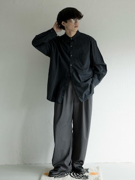 「アイテム（スラックス）」を使った、RIKUさん（メンズ・171cm・20代）の秋コーディネート