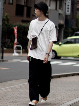 「INTER FACTORY（インターファクトリー）のアイテム（カーゴパンツ）」を使った、RIKUさん（メンズ・171cm）の夏コーディネート