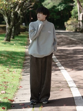 「ハーフジップ」｜RIKUさん（メンズ・171cm）の秋コーディネート