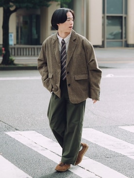「アイテム（テーラードジャケット）」を使った、RIKUさん（メンズ・171cm・20代）の秋コーディネート