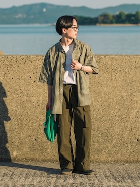 「PUBLUX（パブリュクス）のアイテム」を使った、RIKUさん（メンズ・171cm）の夏コーディネート