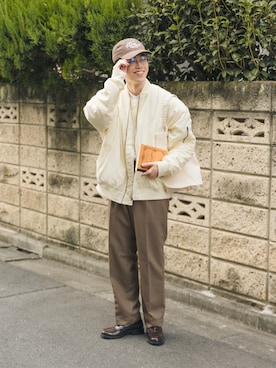 「GLOSTER（グロスター）のアイテム」を使った、RIKUさん（メンズ・171cm）の秋コーディネート