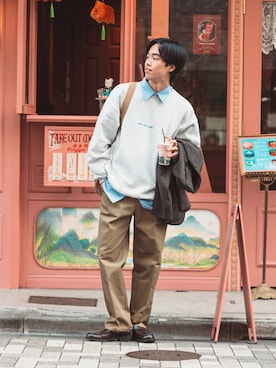 「UNIVERSAL OVERALL（ユニバーサルオーバーオール）のアイテム」を使った、RIKUさん（メンズ・171cm）の秋コーディネート